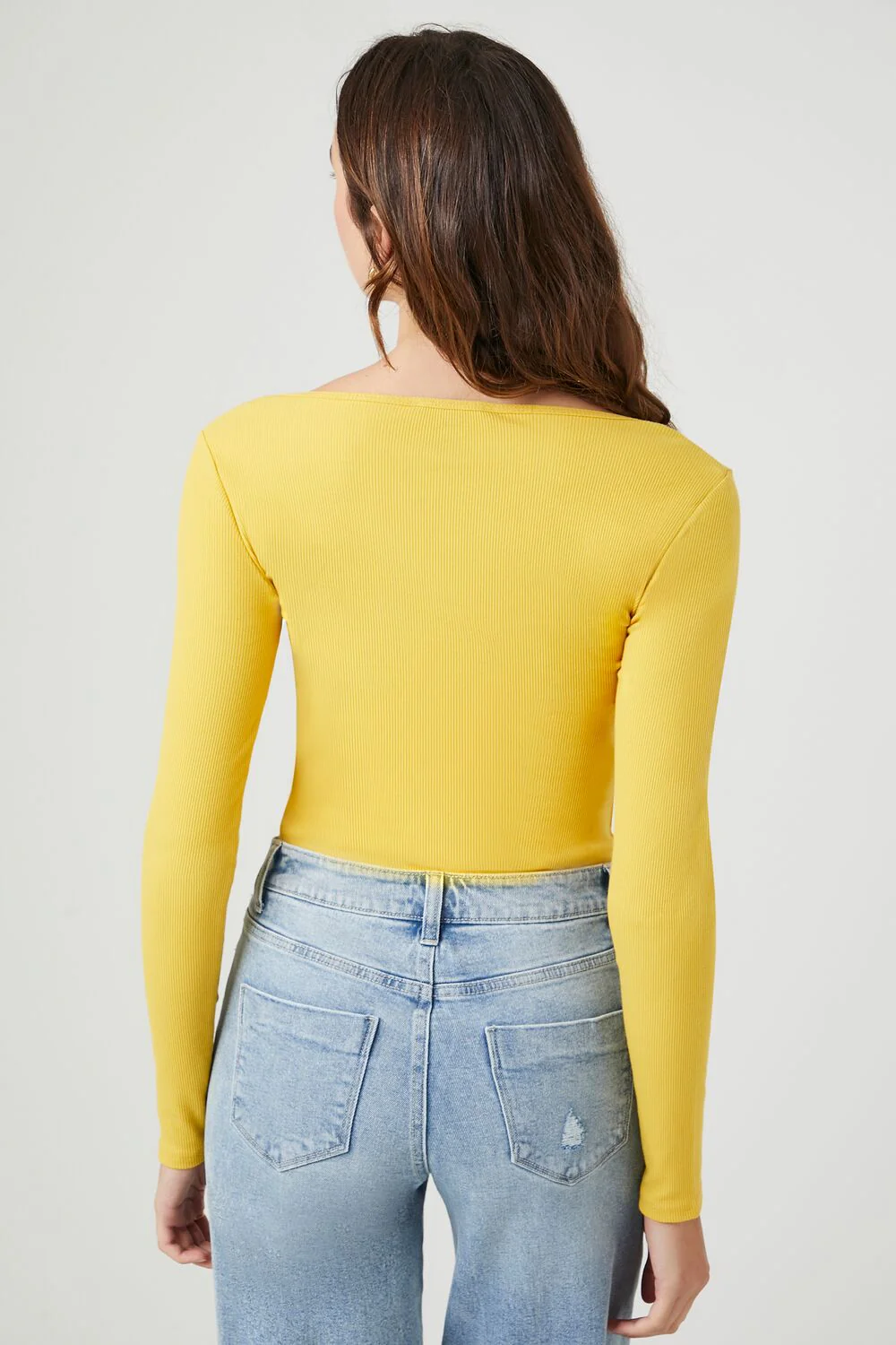 Ribbed Knit Long-Sleeve Bodysuit - Image 3