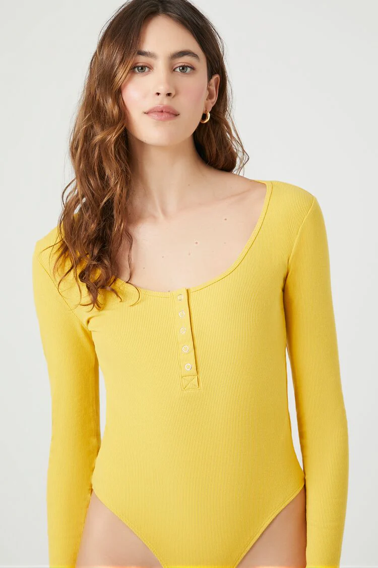 Ribbed Knit Long-Sleeve Bodysuit - Image 5