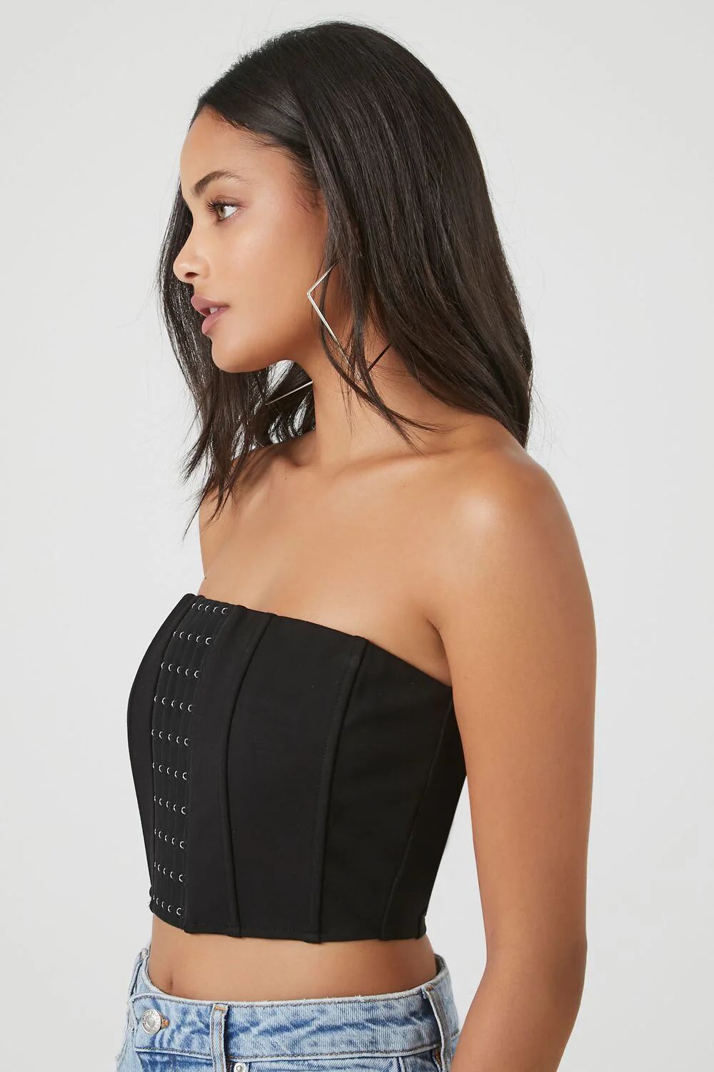Hook-and-Eye Cropped Tube Top - Image 2