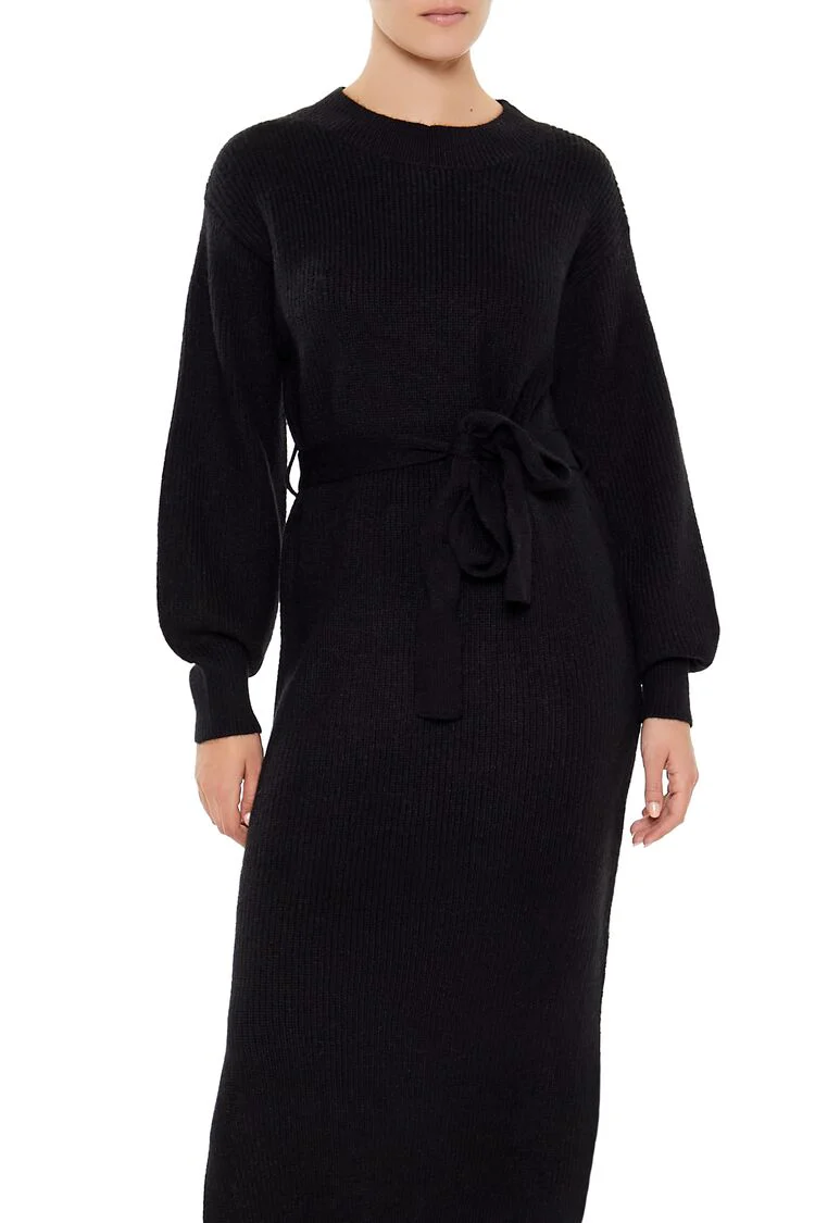Tie-Front Midi Sweater Dress - Image 2