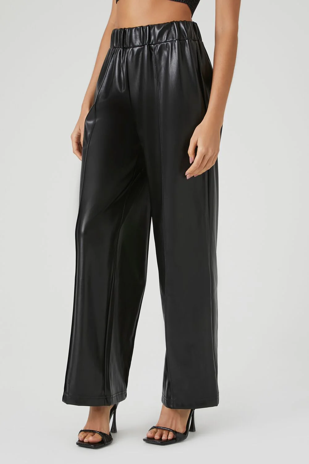Faux Leather Wide-Leg Pants - Image 3