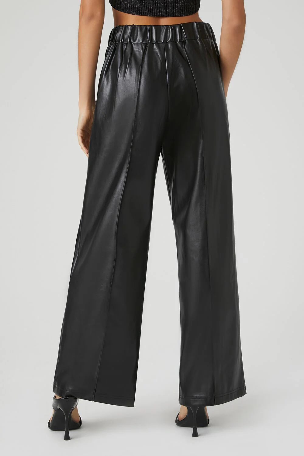 Faux Leather Wide-Leg Pants - Image 4
