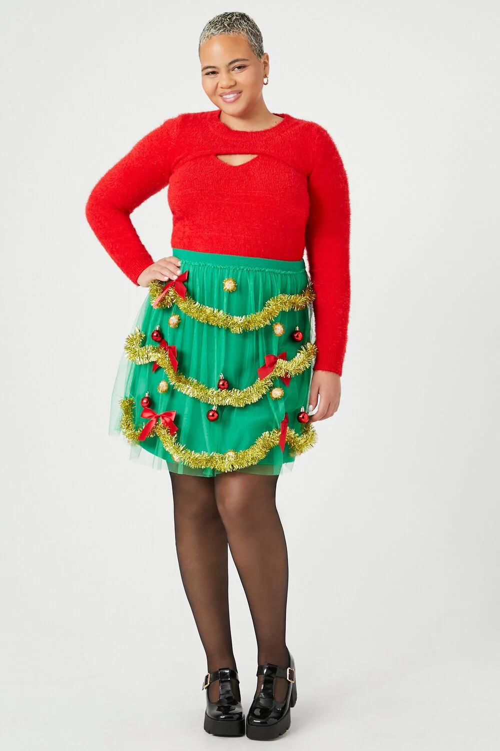 Plus Size Mesh Christmas Tree Skirt - Image 5