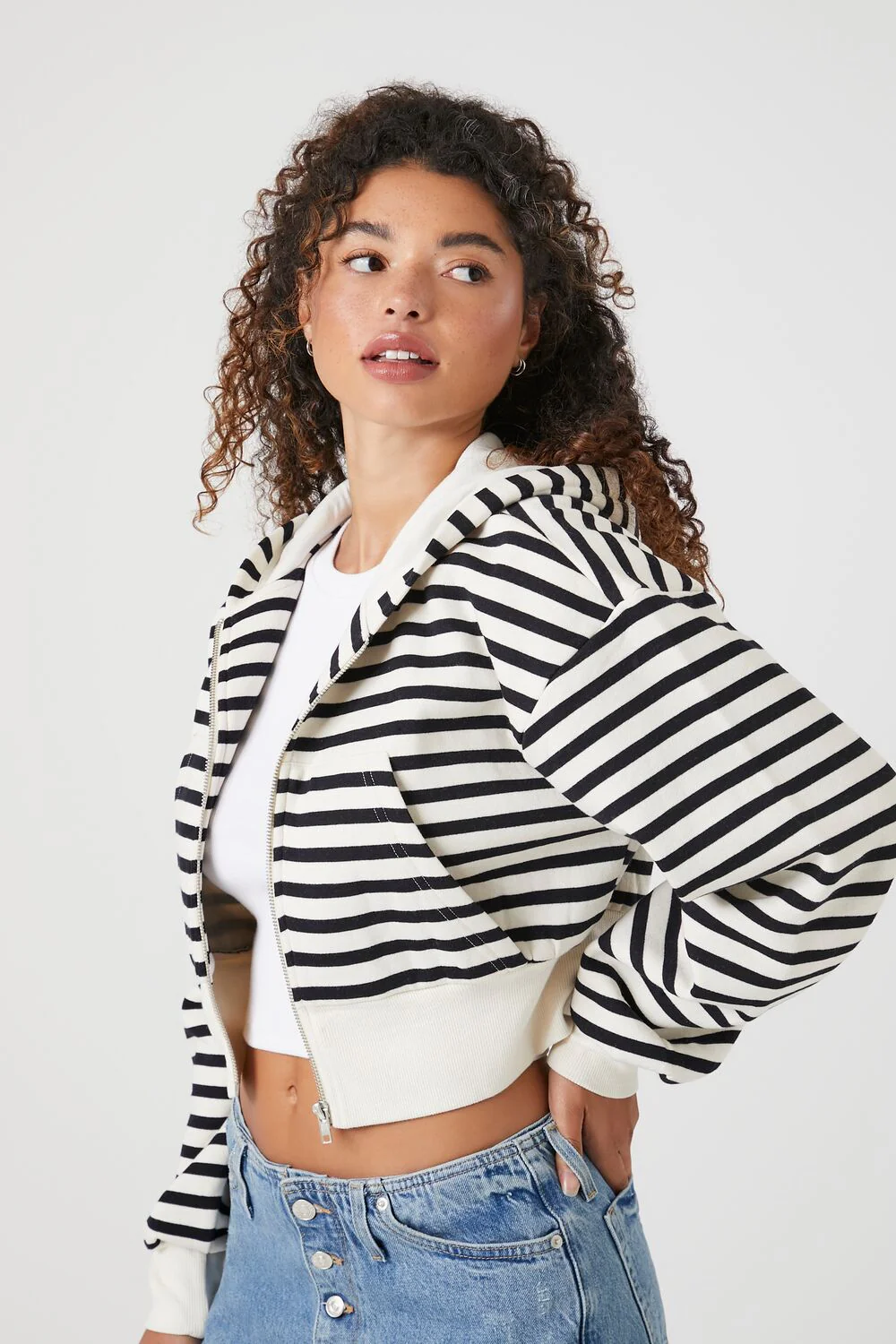 Ribbed Striped Zip-Up Jacket - Image 2