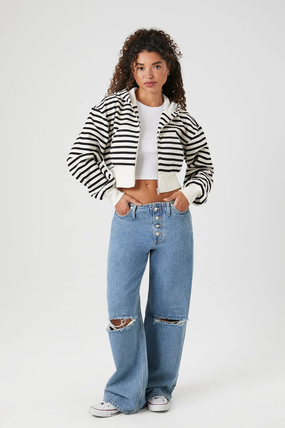 Ribbed Striped Zip-Up Jacket - Image 4