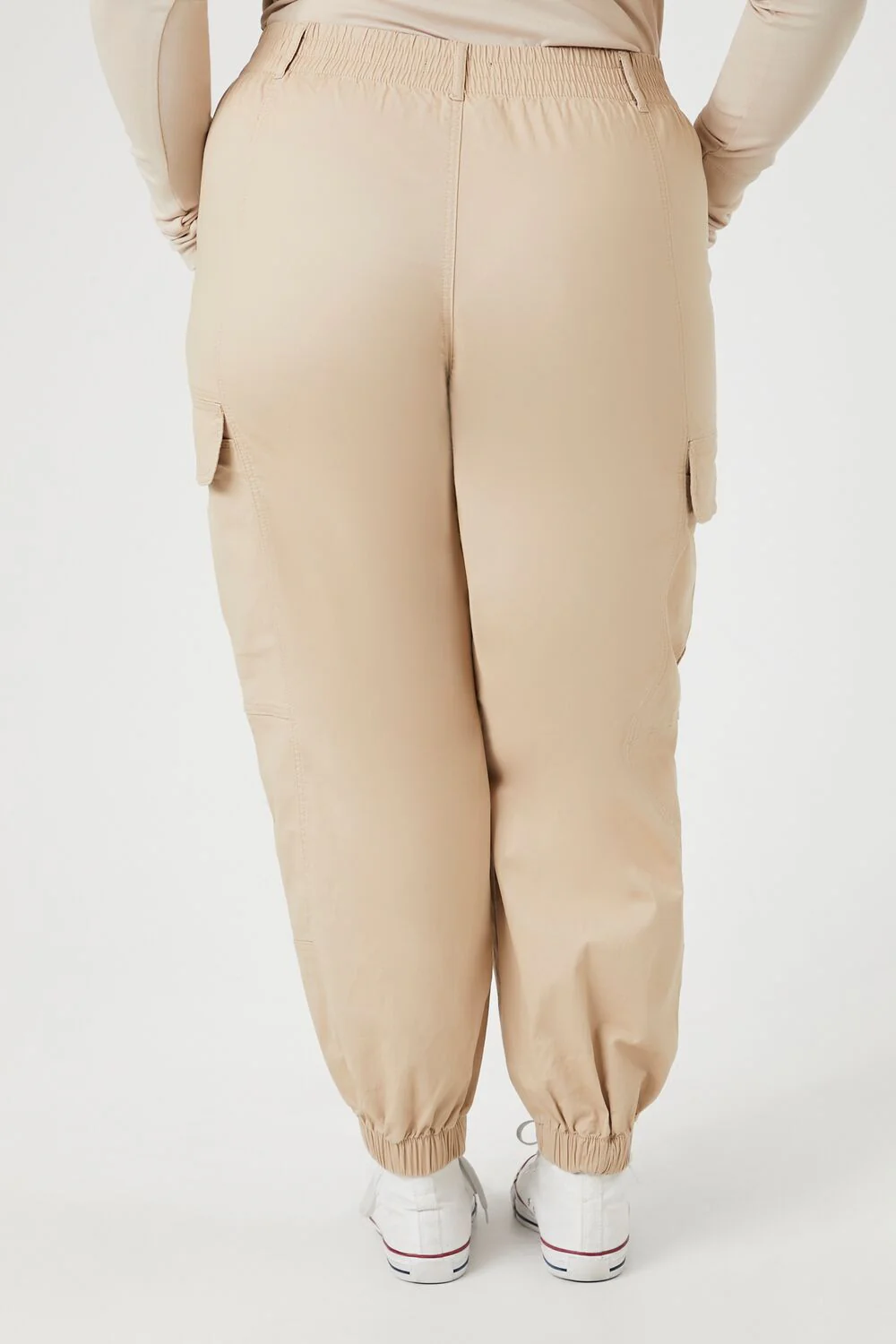 Plus Size Twill Cargo Joggers - Image 4