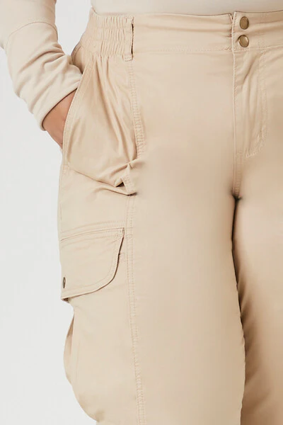 Plus Size Twill Cargo Joggers - Image 5