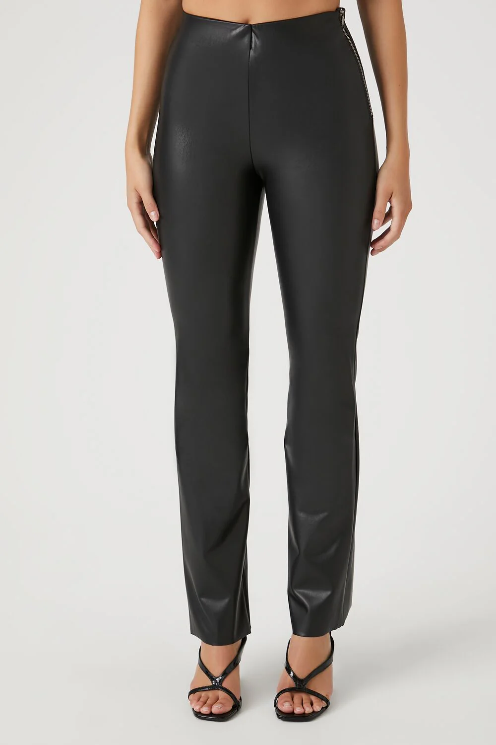 Faux Leather Flare Pants - Image 2