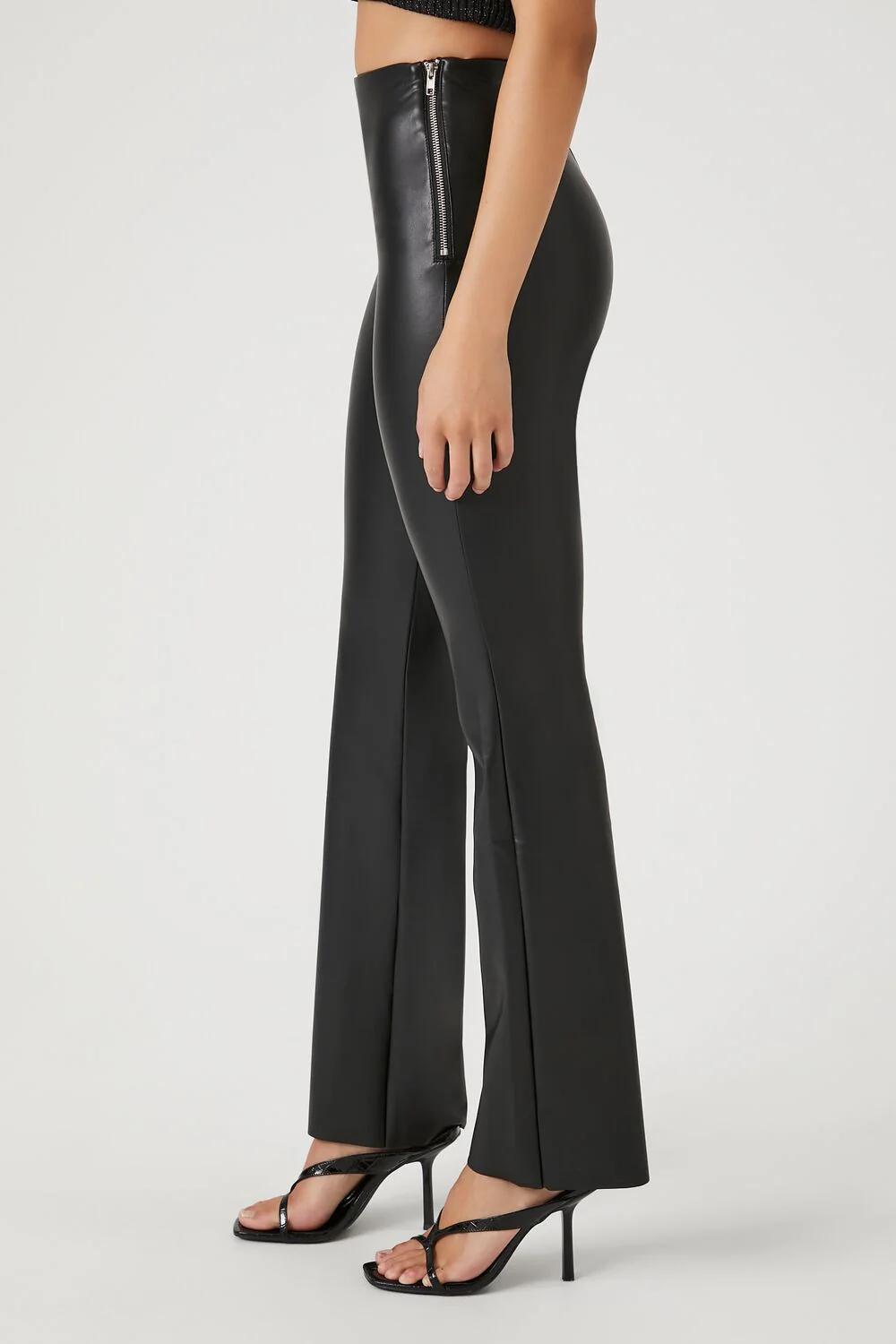 Faux Leather Flare Pants - Image 3