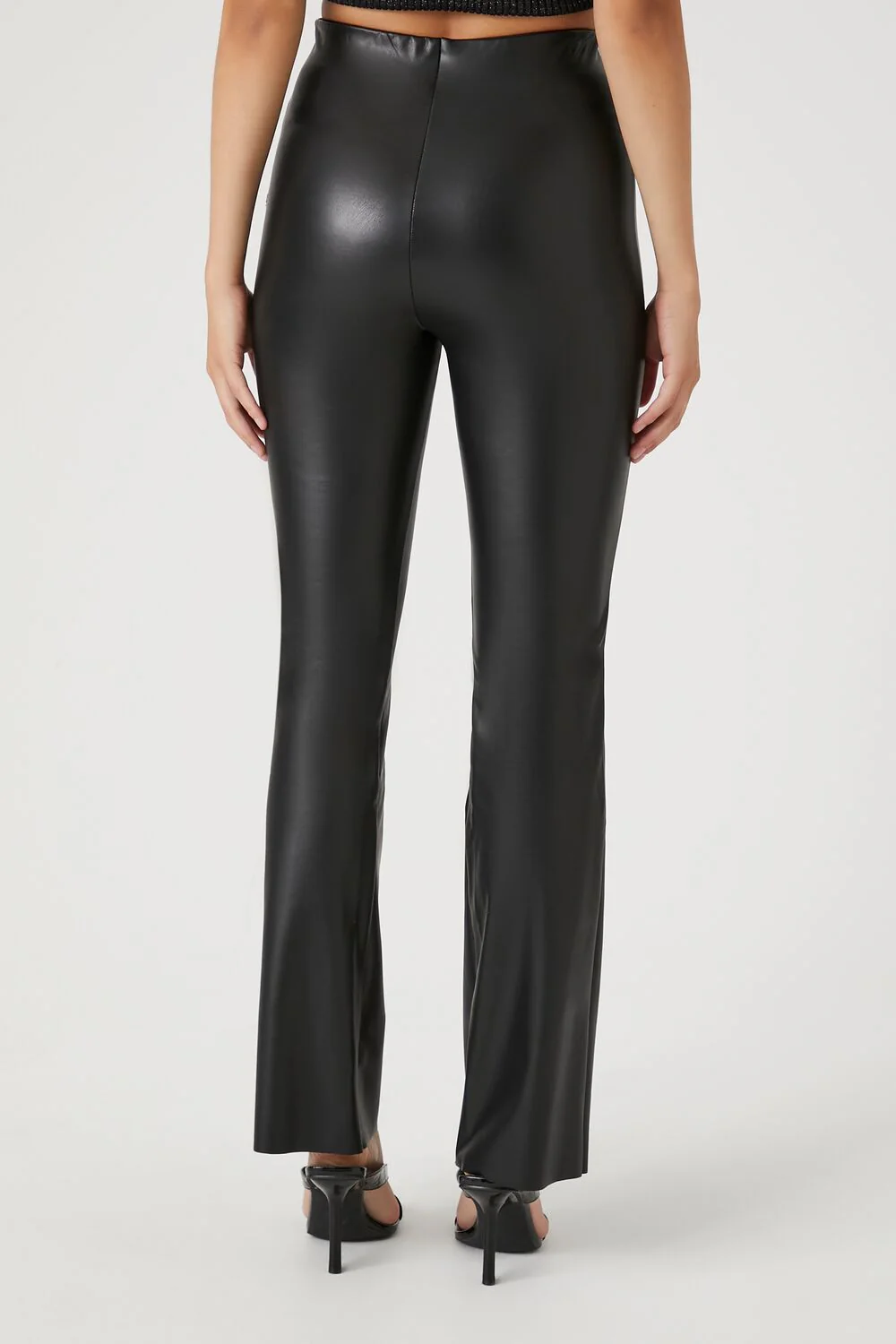 Faux Leather Flare Pants - Image 4