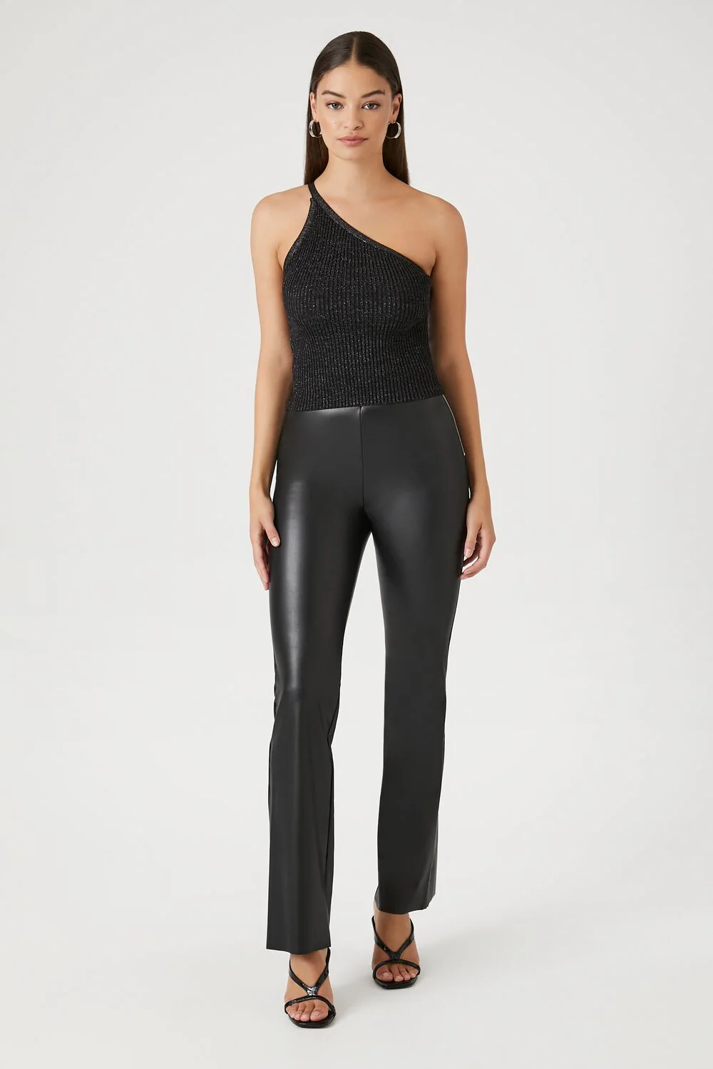 Faux Leather Flare Pants - Image 5