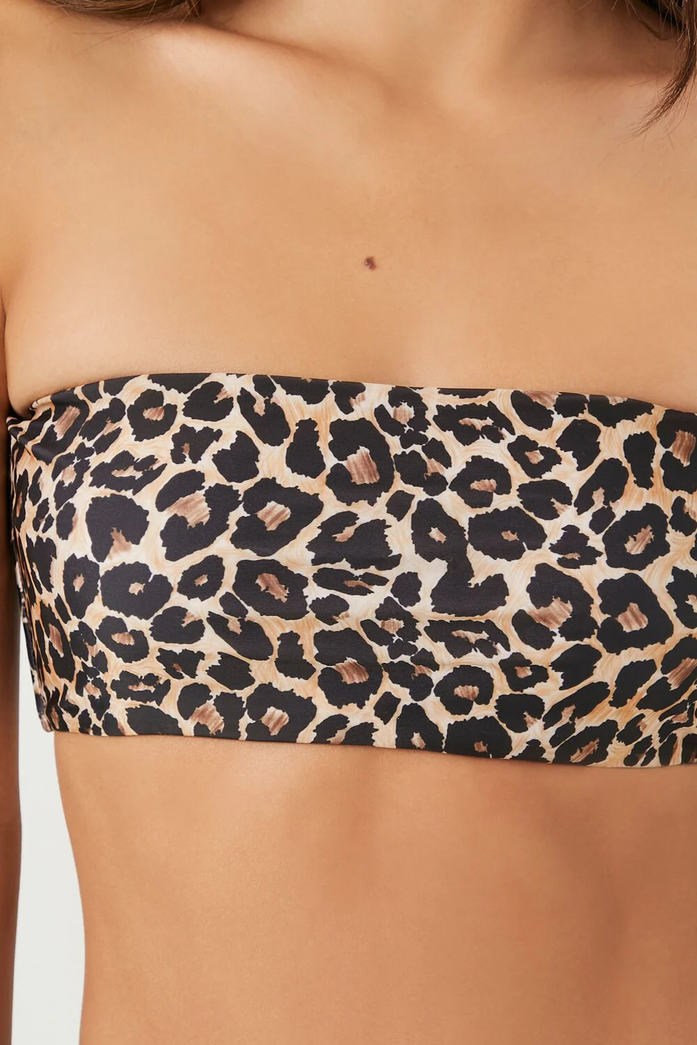 Leopard Print Bandeau Bikini Top - Image 4
