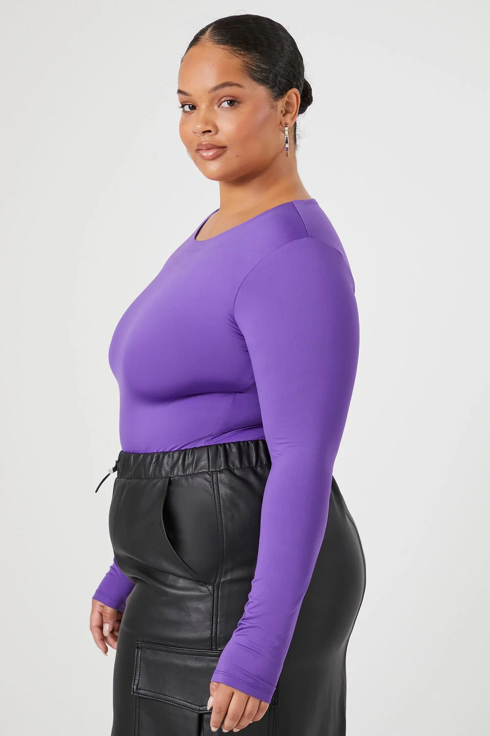 Plus Size Contour Sculpt Long-Sleeve Bodysuit - Image 2