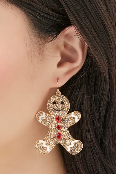 Gingerbread Man Drop Earrings - Image 2