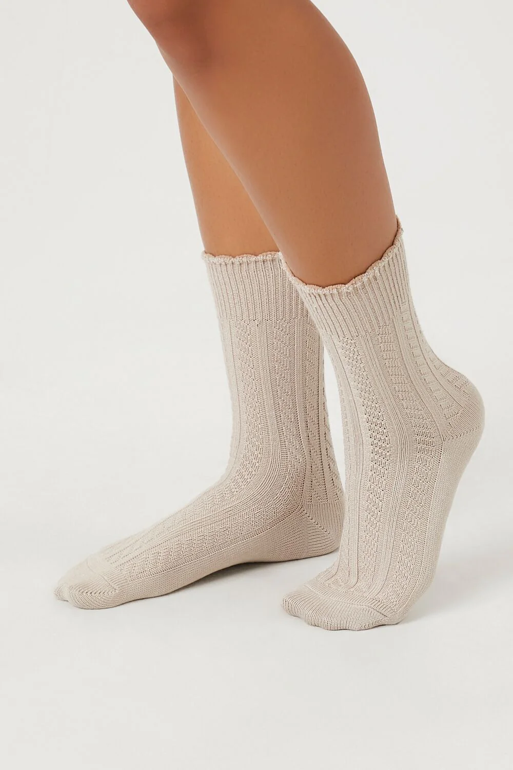 Pointelle Knit Crew Socks - Image 10