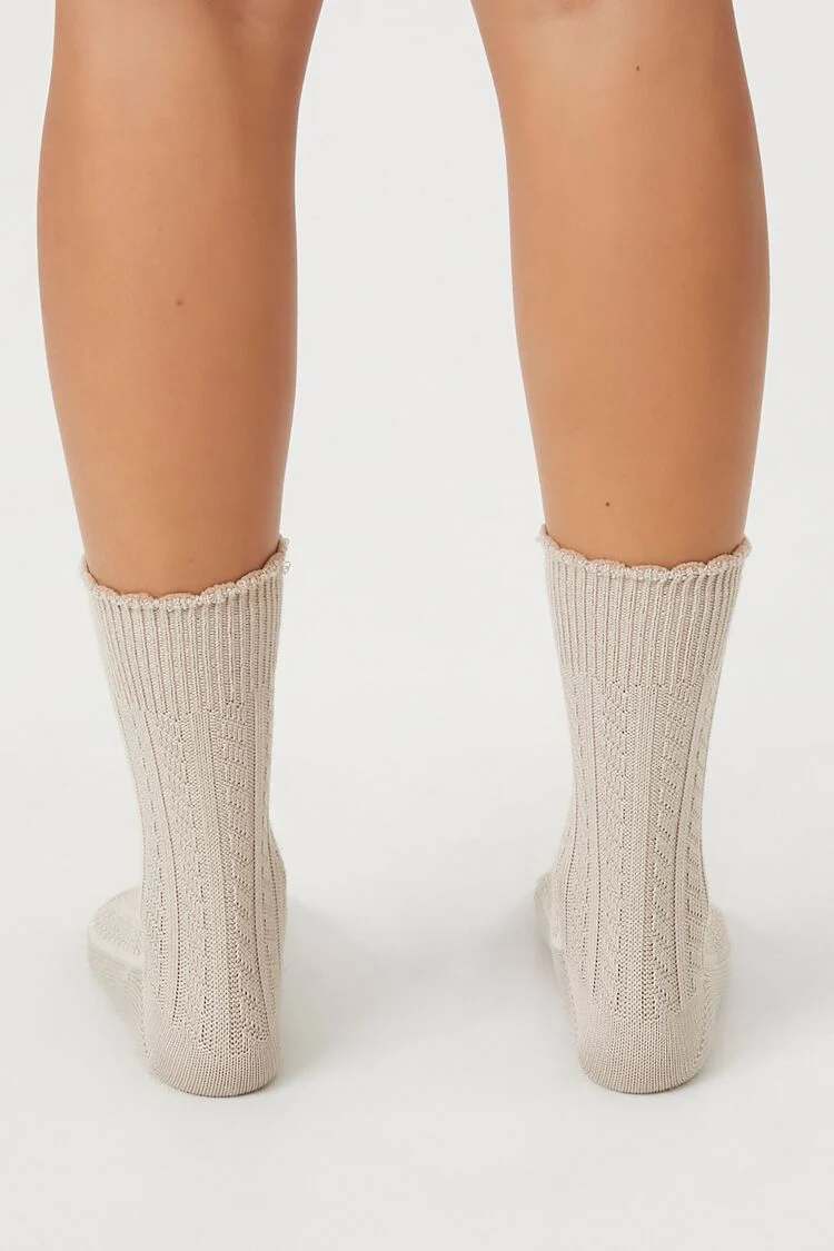 Pointelle Knit Crew Socks - Image 12