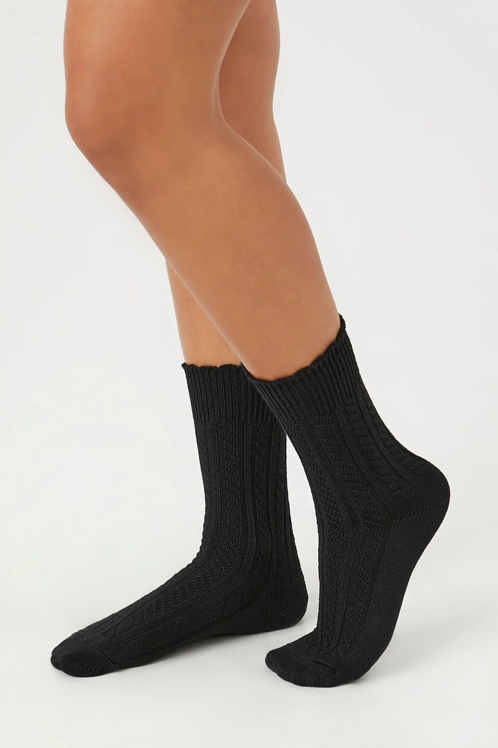 Pointelle Knit Crew Socks - Image 2
