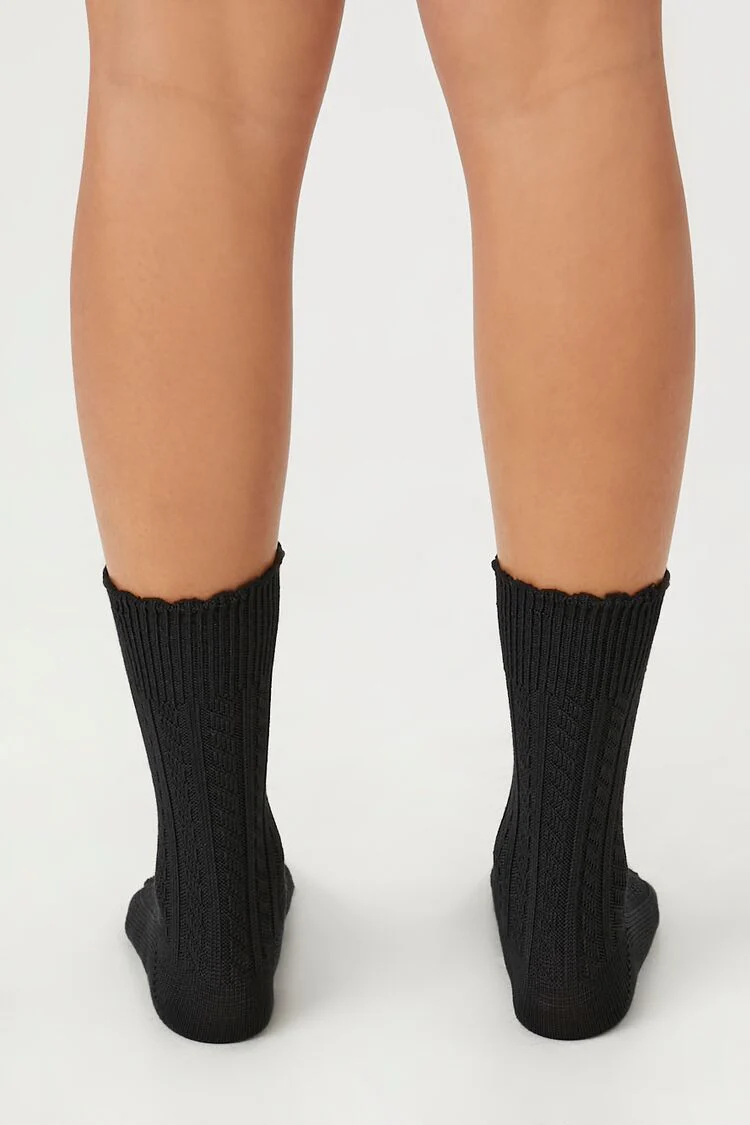 Pointelle Knit Crew Socks - Image 4