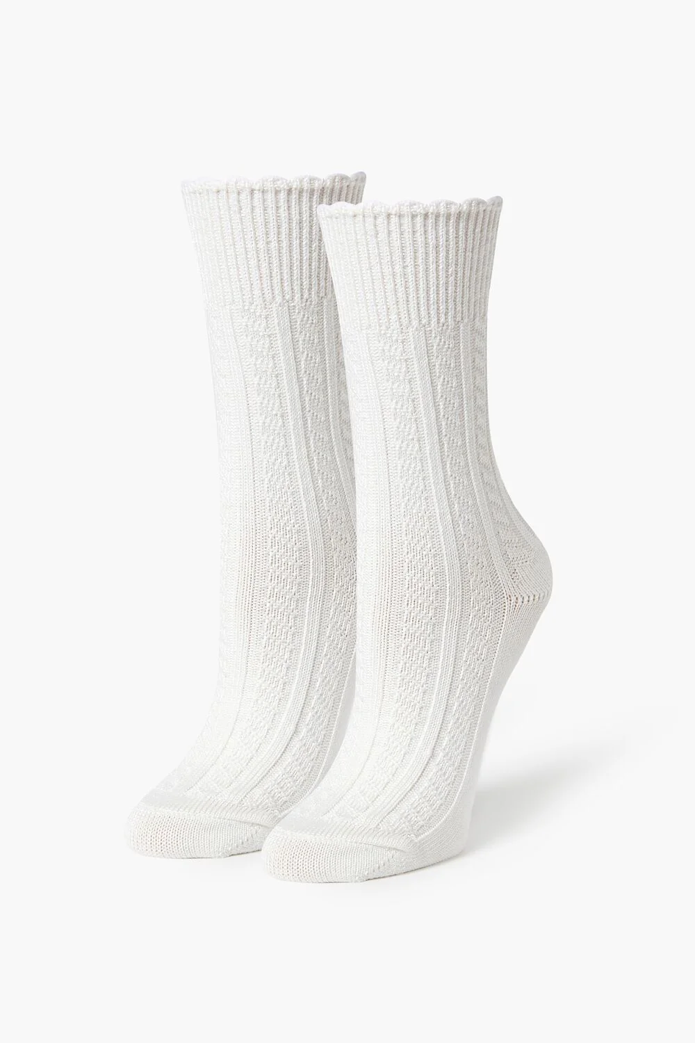 Pointelle Knit Crew Socks - Image 6