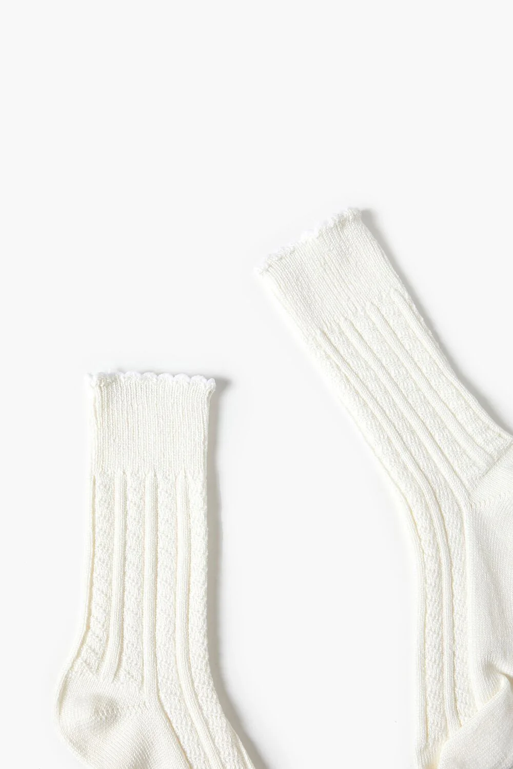 Pointelle Knit Crew Socks - Image 8