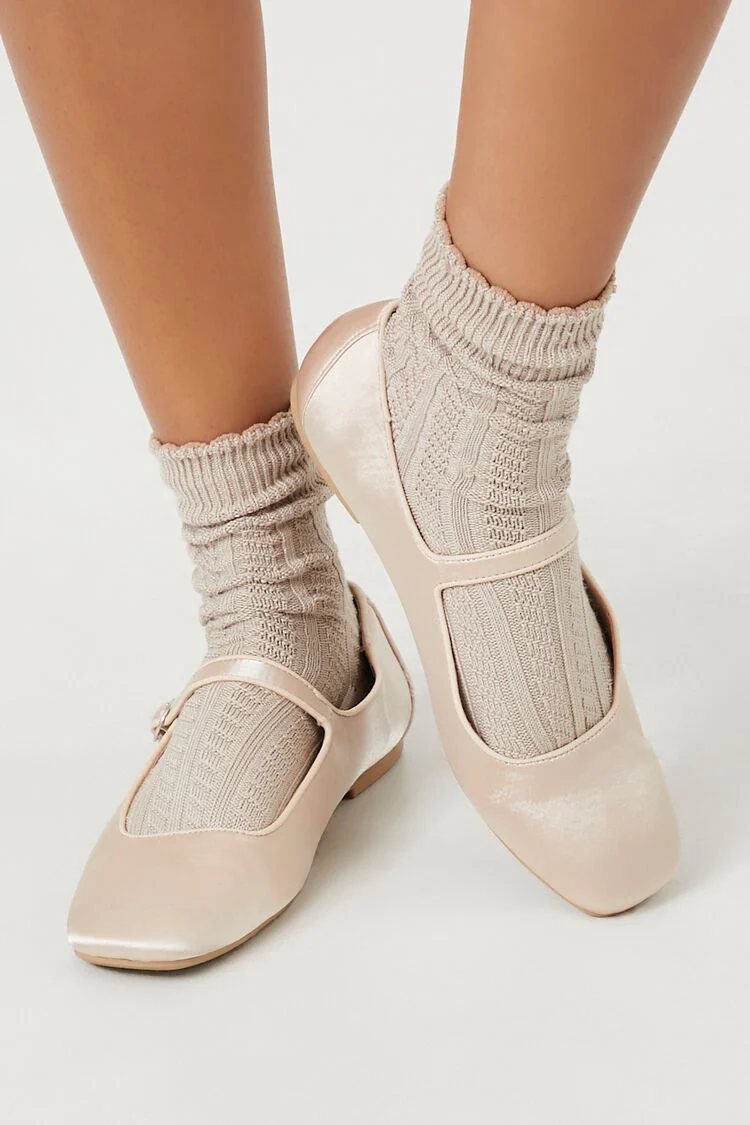 Pointelle Knit Crew Socks - Image 9