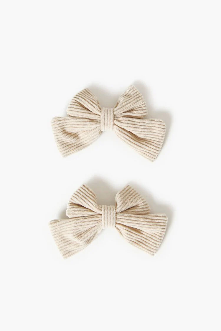 Striped Bow Gator Hair Clip Set - Image 2