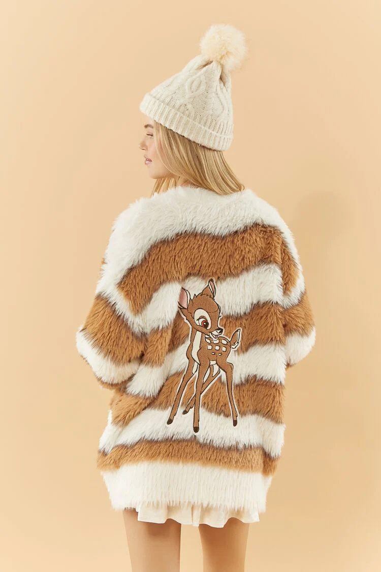 Disney Bambi Faux Fur Cardigan Sweater - Image 3