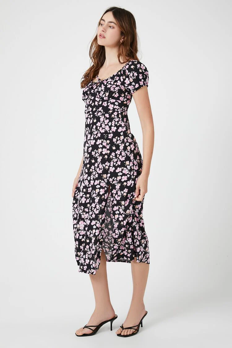 Ditsy Floral Slit Midi Dress - Image 2
