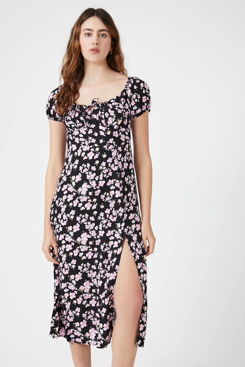 Ditsy Floral Slit Midi Dress - Image 4