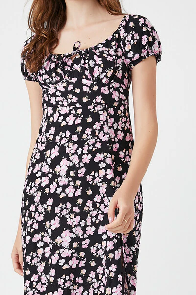 Ditsy Floral Slit Midi Dress - Image 5