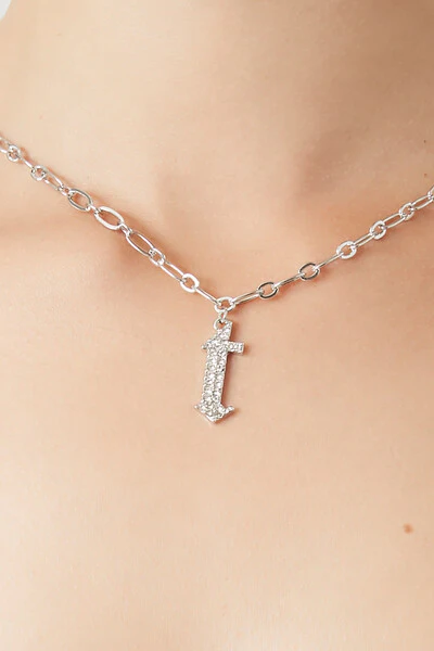 Rhinestone Initial Necklace - Image 2