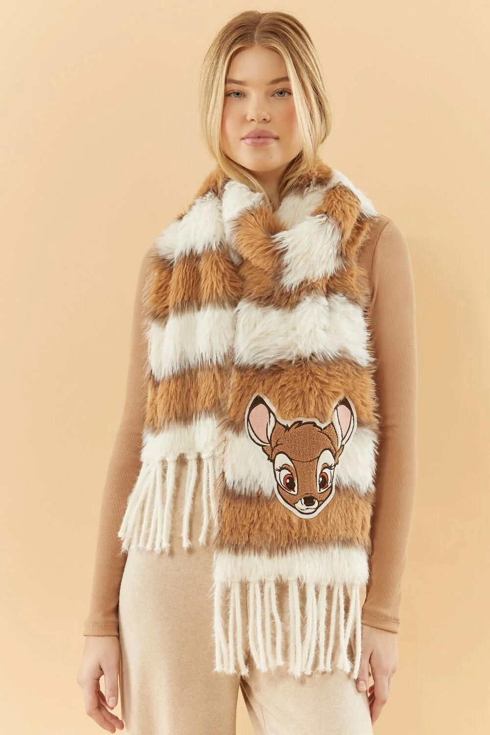 Disney Striped Faux Fur Bambi Scarf - Image 2