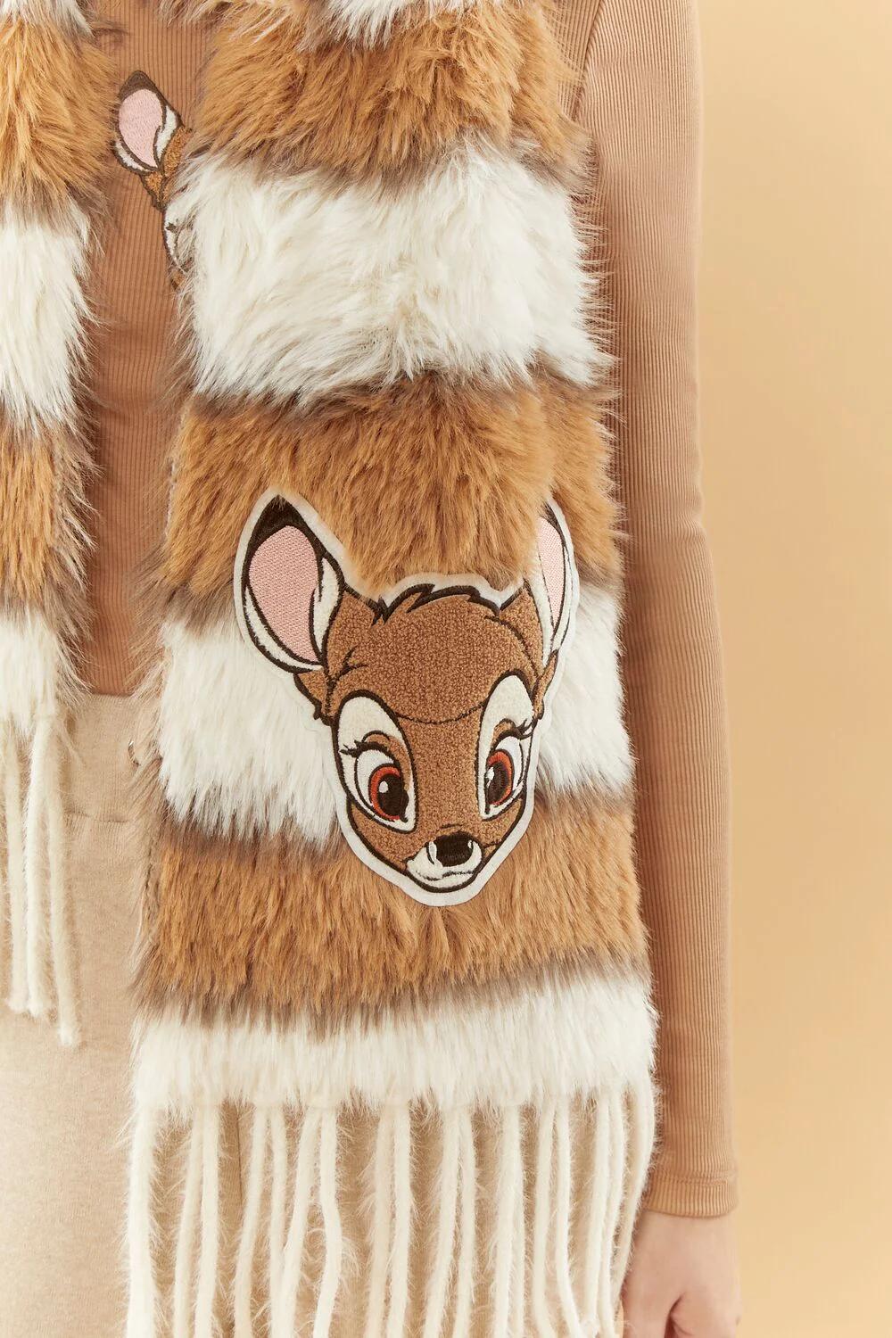 Disney Striped Faux Fur Bambi Scarf - Image 4