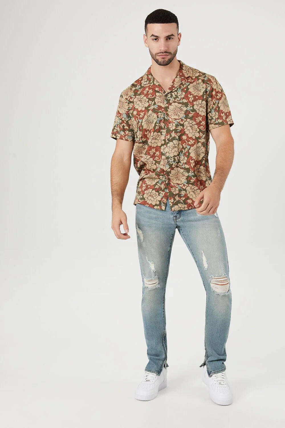 Twill Floral Print Shirt - Image 4