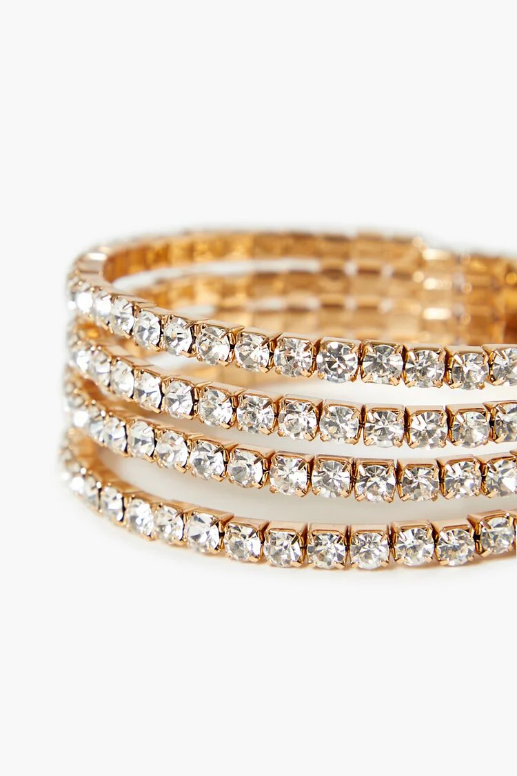 Rhinestone Box Chain Cuff Bracelet - Image 4