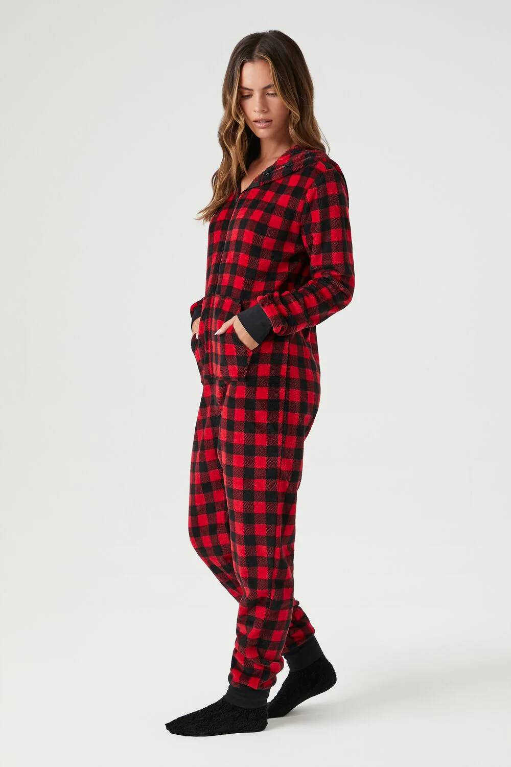 Buffalo Plaid Pajama Jumpsuit - Image 2