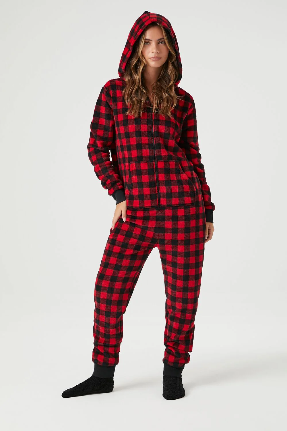 Buffalo Plaid Pajama Jumpsuit - Image 4