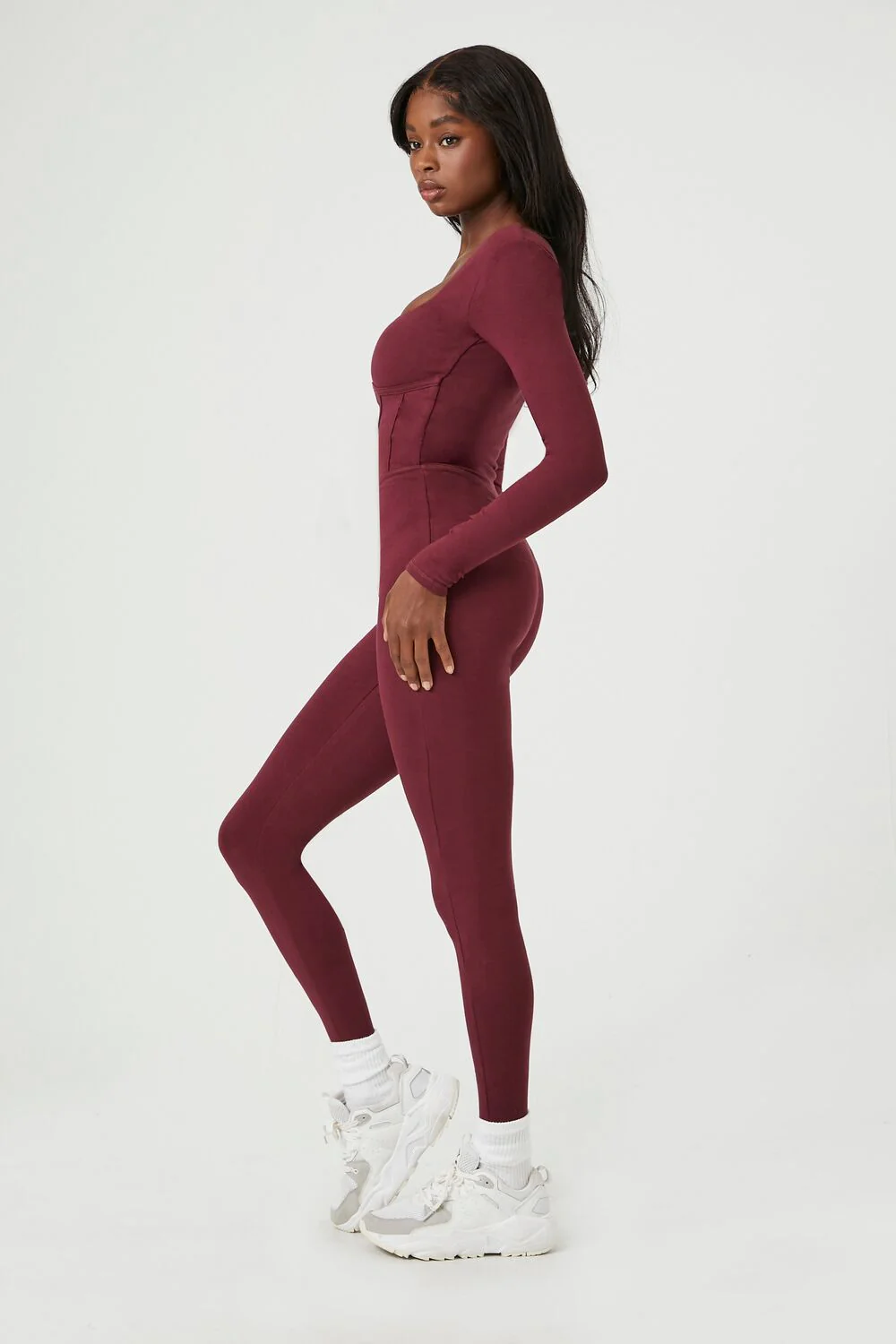 Active Long-Sleeve Corset Jumpsuit - Image 2
