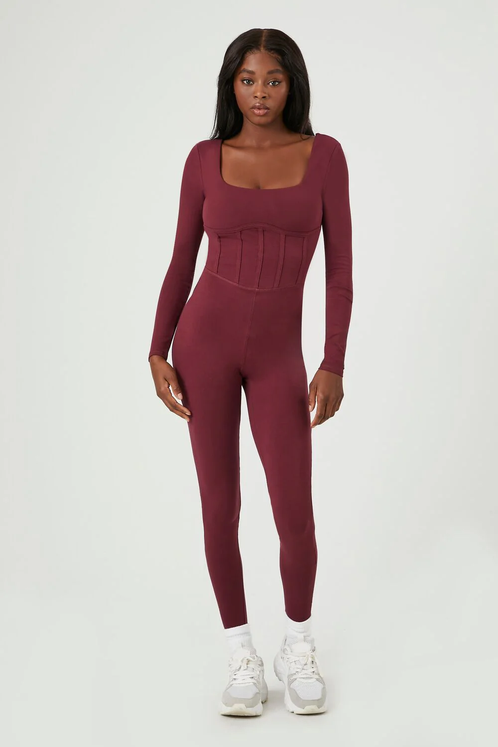 Active Long-Sleeve Corset Jumpsuit - Image 4