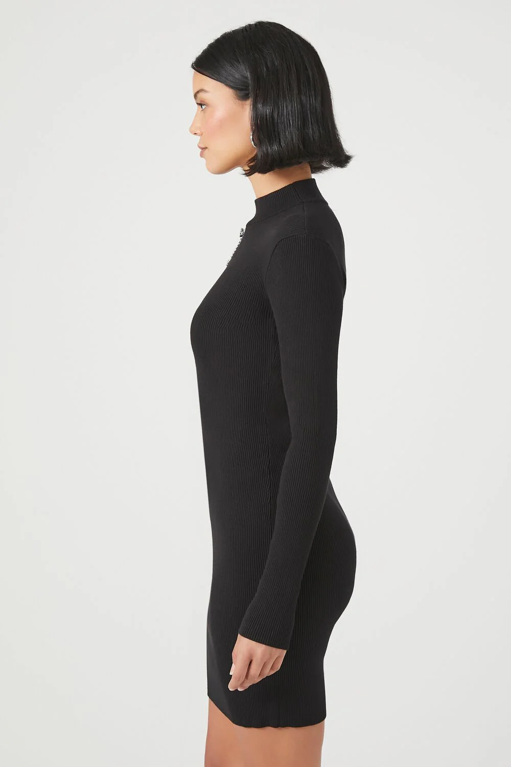 Rhinestone Bow Mini Sweater Dress - Image 2