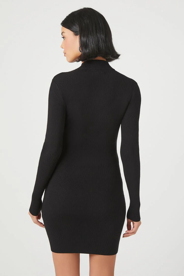 Rhinestone Bow Mini Sweater Dress - Image 3