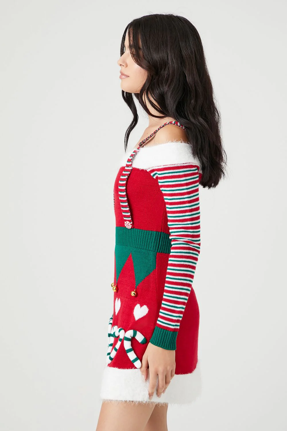 Candy Cane Heart Elf Mini Dress - Image 6