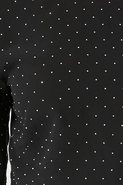 Rhinestone Cowl Back Long-Sleeve Top - Image 5