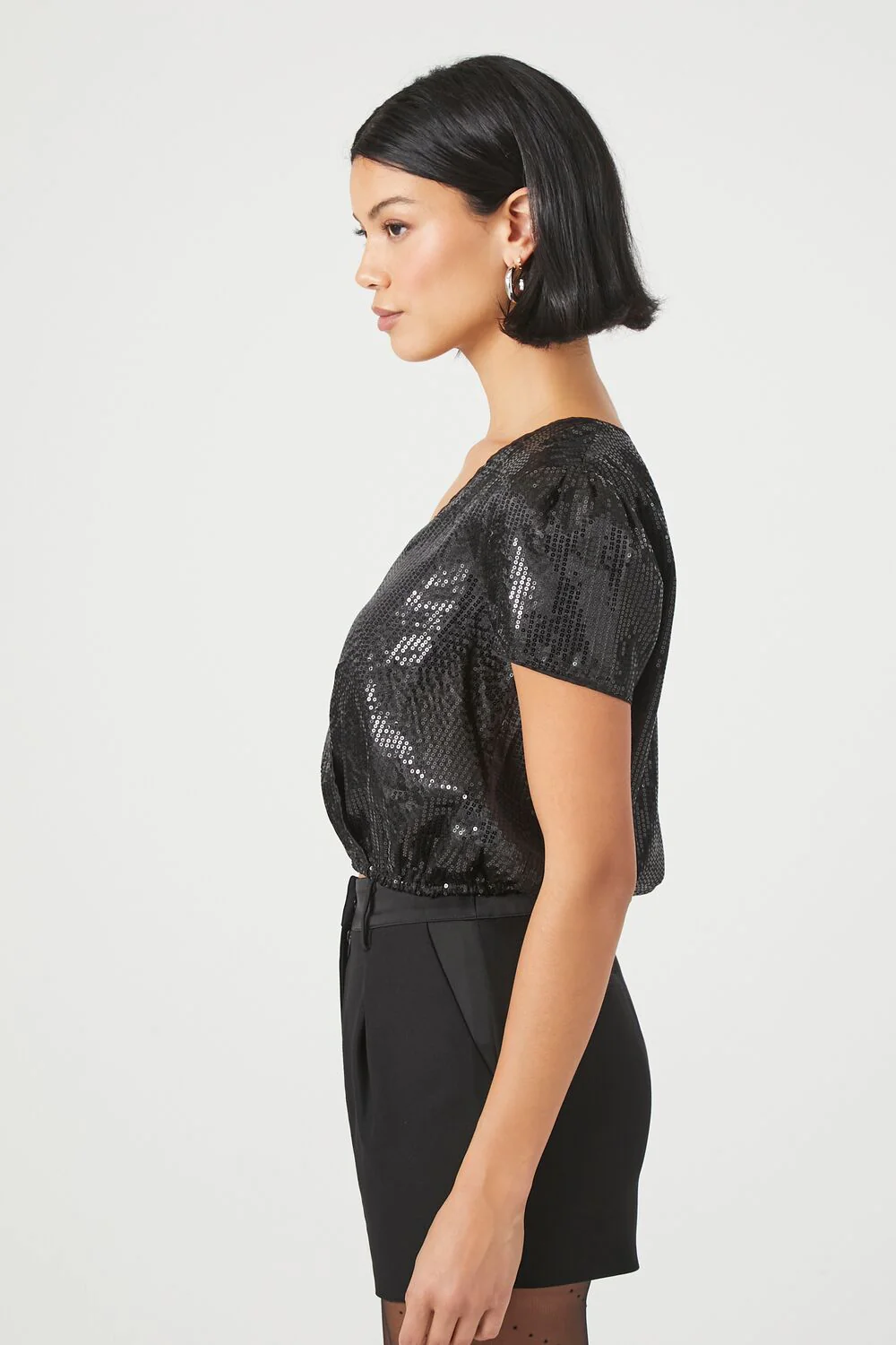 Sequin Surplice Crop Top - Image 2