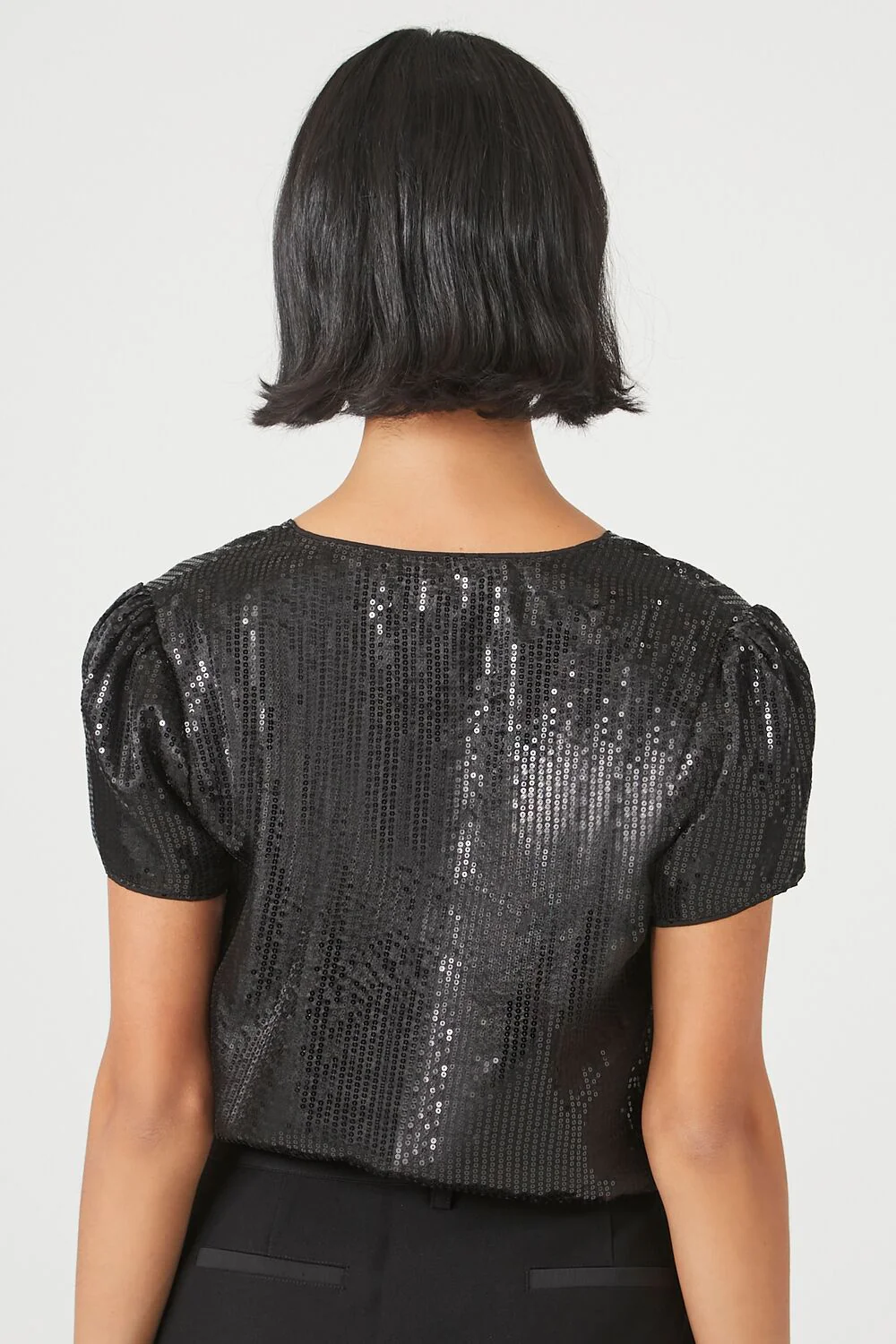 Sequin Surplice Crop Top - Image 3