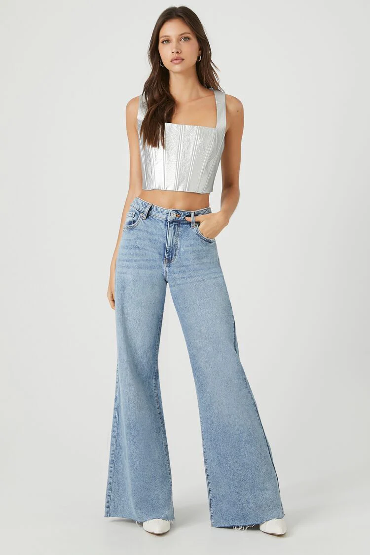 Metallic Corset Crop Top - Image 4
