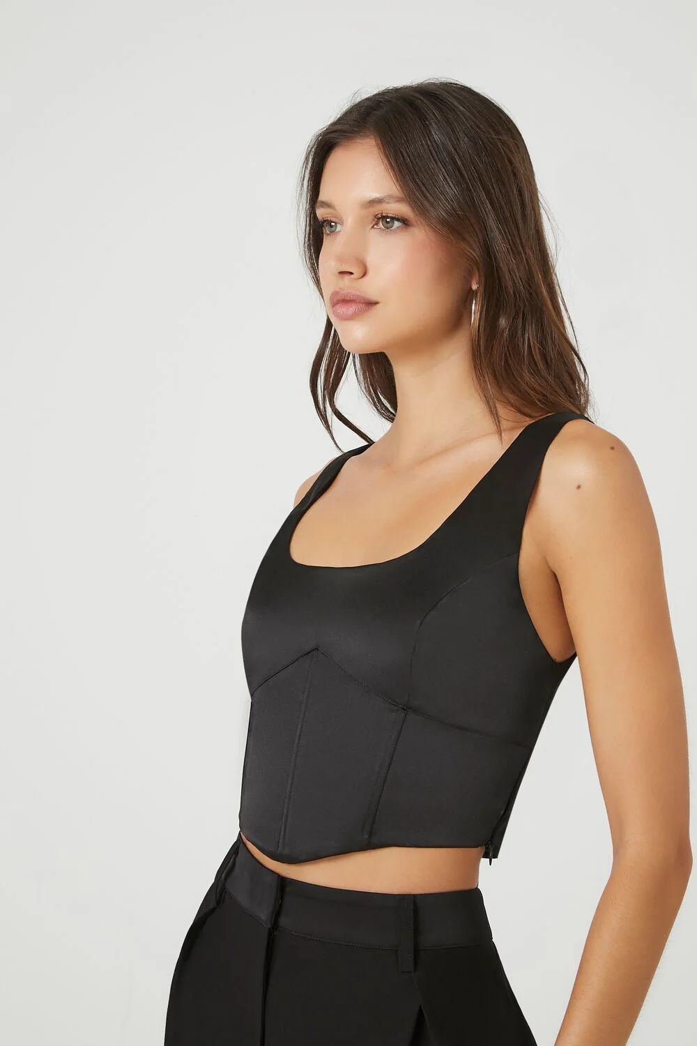 Satin Corset Crop Top - Image 2