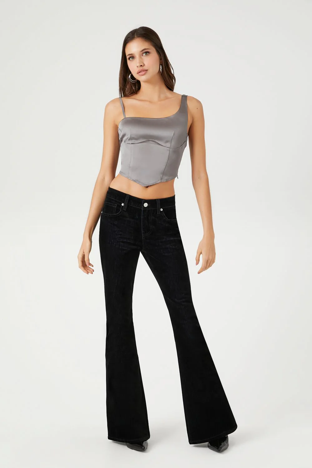 Satin One-Shoulder Bustier Crop Top - Image 4