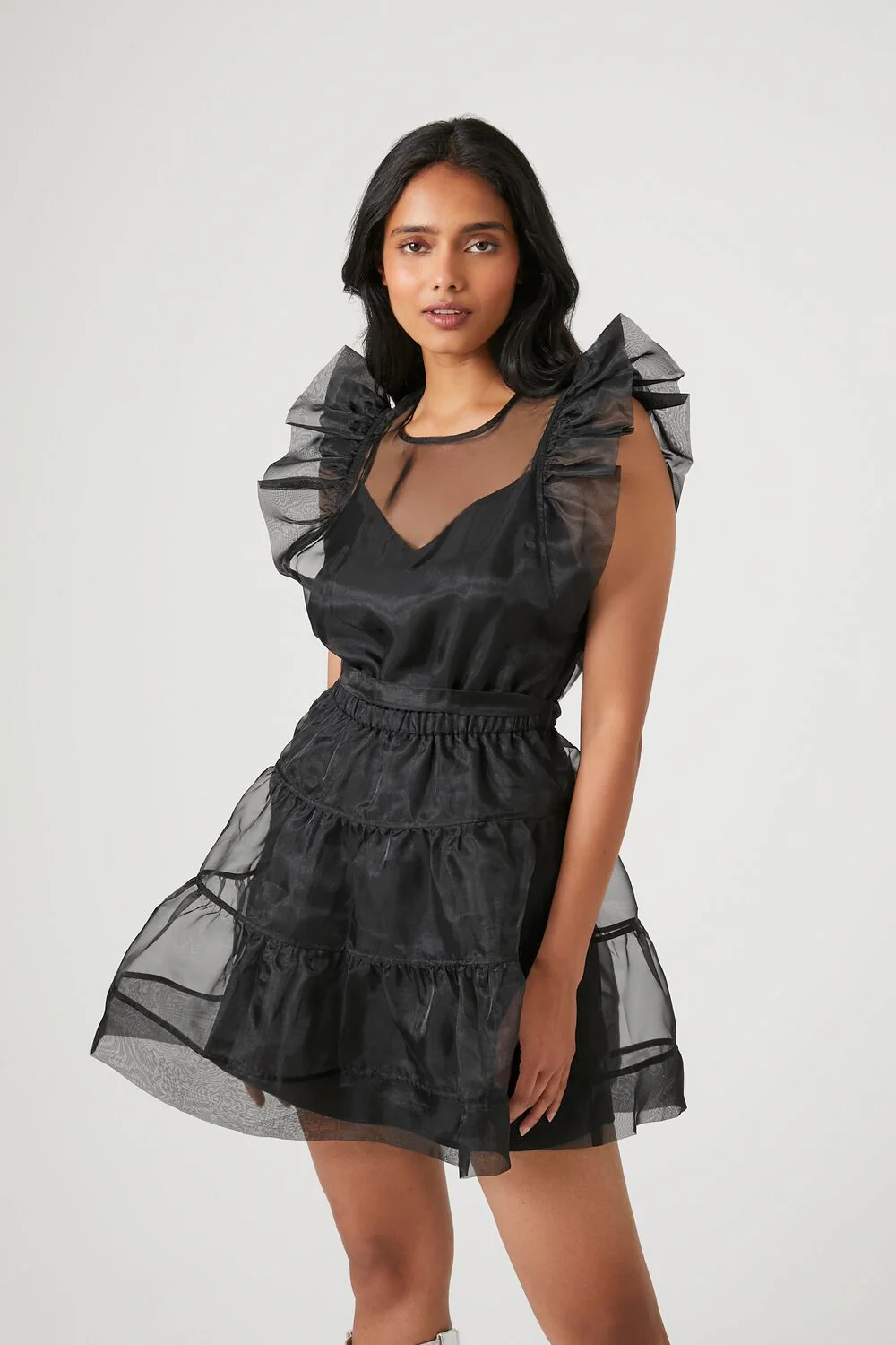 Organza Combo Mini Dress - Image 2