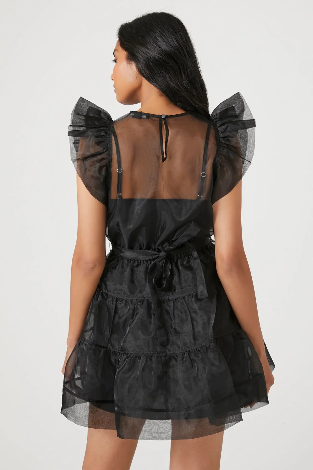 Organza Combo Mini Dress - Image 3